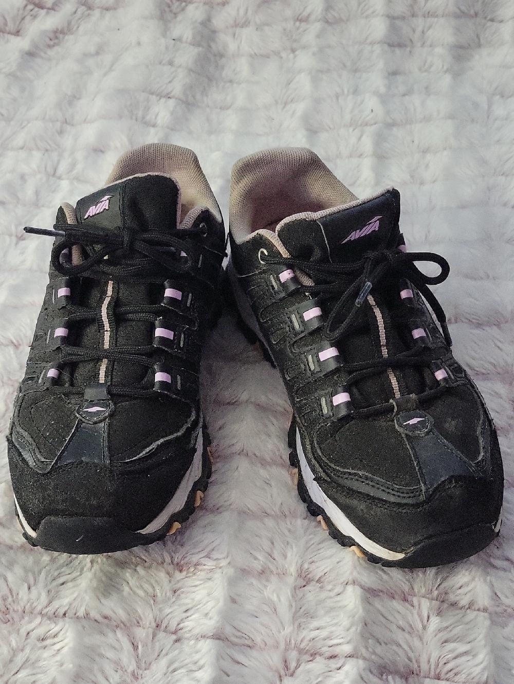 Avia Women’s Trail Walking Sneakers Size 8.5 Black Pink Comfort Athletic Shoes